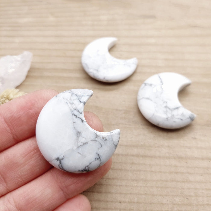Nature's Expression Carved Moon White Howlite