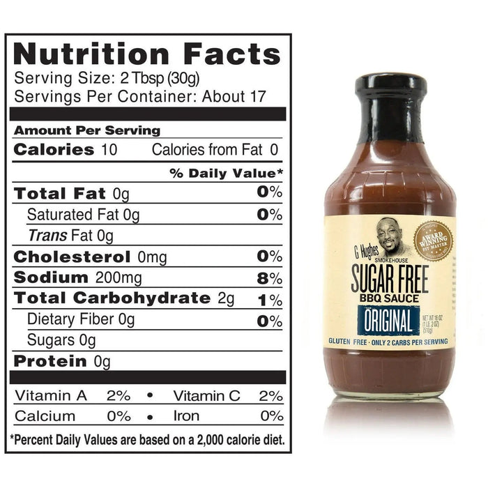 G Hughes No Sugar Added BBQ Sauce Original 490g