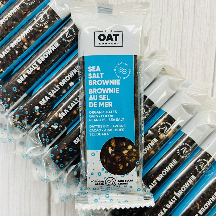 The Oat Company Sea Salt Brownie Energy Bar with Organic Dates, Oats, Cocoa, Peanuts, Sea Salt 55g