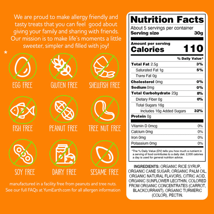 Yum Earth Organic Chewys 142g
