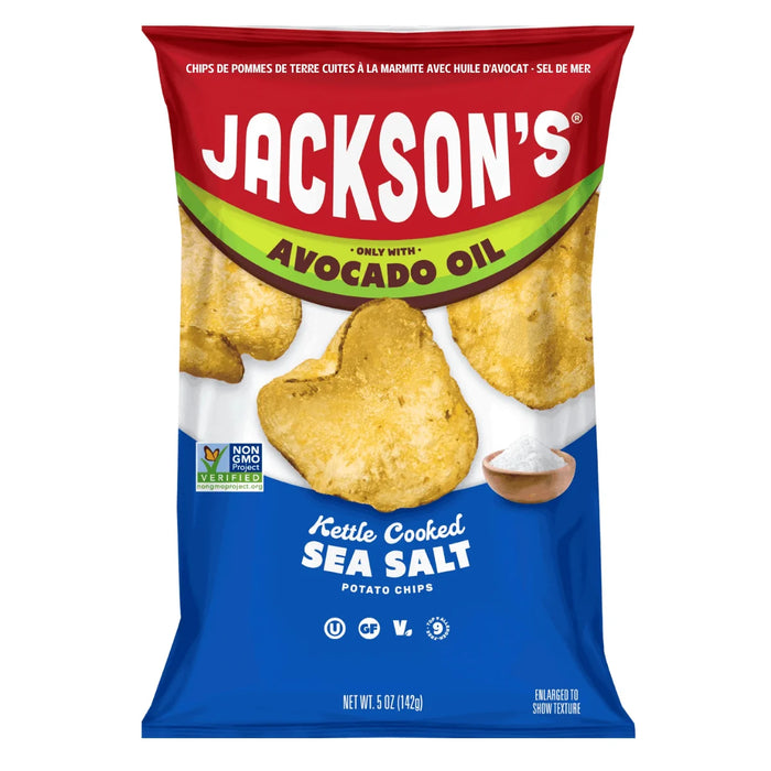 Jackson's Avocado Oil Kettle Cooked Potato Chips – Sea Salt, Gluten-Free (142g)
