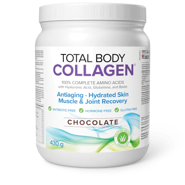 Total Body Collagen Powder - Chocolate Flavour with Hyaluronic Acid, Glutamine & Biotin (430g)