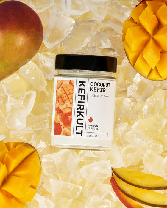 KefirKult Coconut Kefir - Mango Flavour, Probiotic Drink (359ml, Dairy-Free)