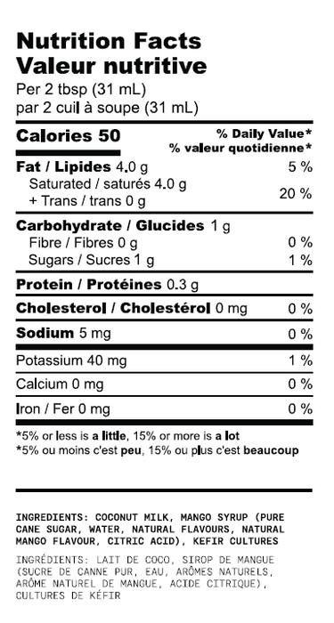 KefirKult Coconut Kefir - Mango Flavour, Probiotic Drink (359ml, Dairy-Free)