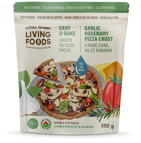 Home Grown Living Foods Easy U-Bake Garlic Rosemary Pizza Crust 330g