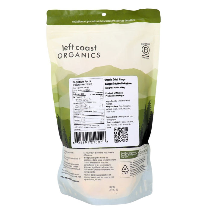 Left Coast Organics Dried Mango Organic 400g
