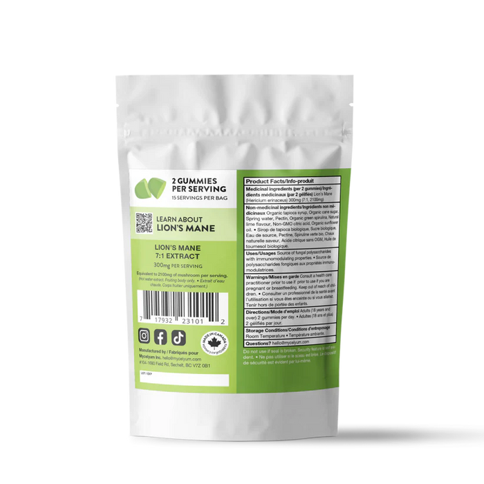 Mycelyum Focus Lion's Mane Mushroom Gummies – Cognitive Support, Vegan (30 Gummies) 30gummies