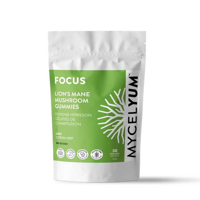 Mycelyum Focus Lion's Mane Mushroom Gummies – Cognitive Support, Vegan (30 Gummies) 30gummies