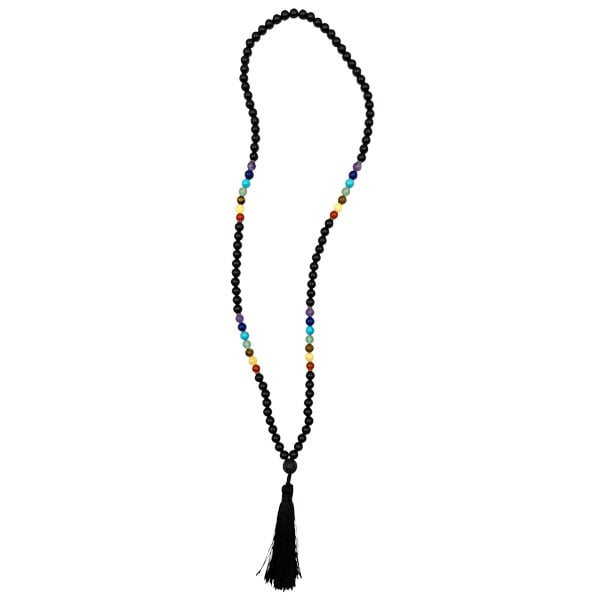 Nature's Expression Mala Beads Black Obsidian + Tiger's Eye 1each