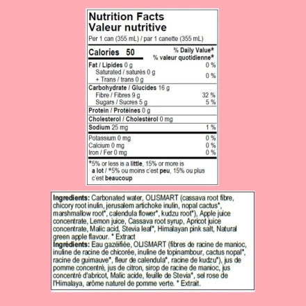 OLIPOP Crisp Apple – Sparkling Prebiotic Soda (355ml)