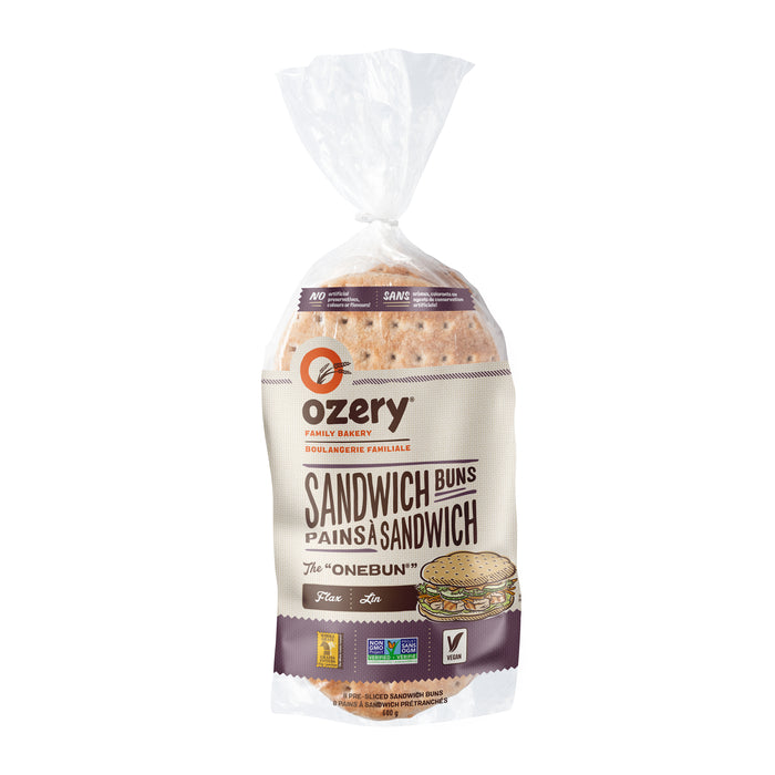 Ozery Flaz Sandwich Buns - Soft, Whole Grain Bread (600g)