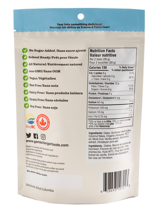 Game Changer Foods Chickpea Bites, Vanilla Coconut 140g