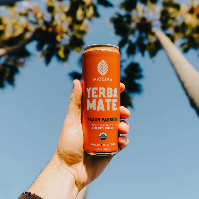 Mateina Yerba Mate  – Peach Passion, Organic Sparkling Tea (355ml)