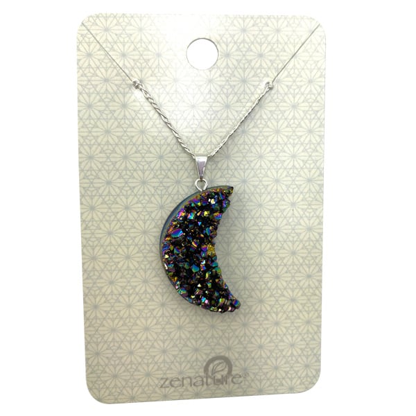 Nature's Expression Zenature Moon Amethyst Titanium Aura Necklace