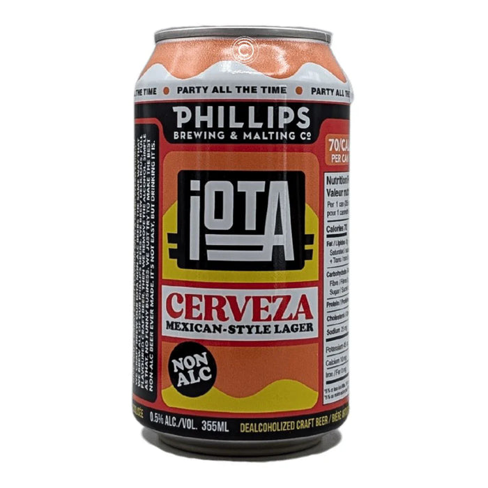 Phillips Brewing & Malting Co. iOTA Cerveza Mexican-Style Lager - Non Alc 4X355ml