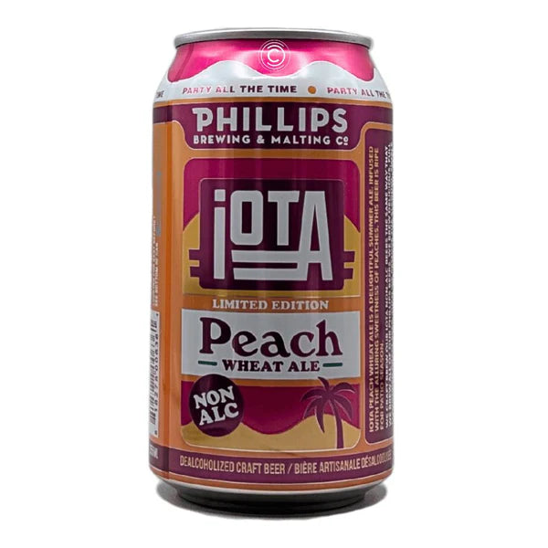 Phillips Brewing & Malting Co. iOTA Limited Edition Peach Wheat Ale - Non Alc 4X355ml