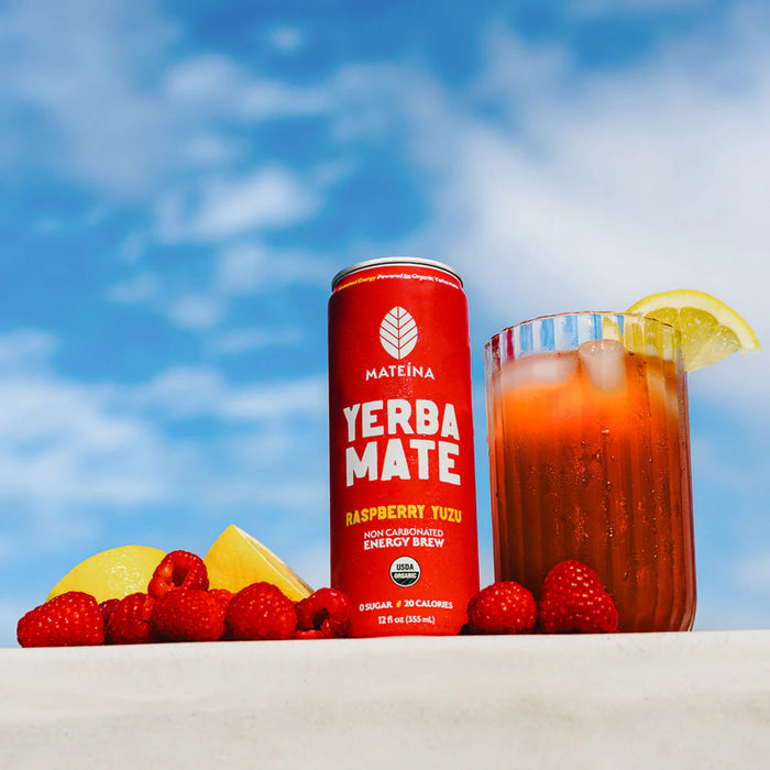 Mateina Yerba Mate  – Raspberry Yuzu, Organic Sparkling Tea (355ml)
