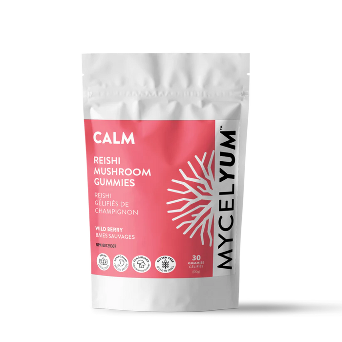 Mycelyum Calm Reishi Mushroom Gummies – Stress Relief, Vegan (30 Gummies) 30gummies