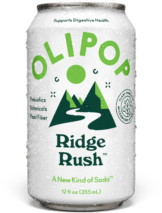 Olipop Ridge Rush  – Sparkling Prebiotic Soda, Fruity Blend (355ml)