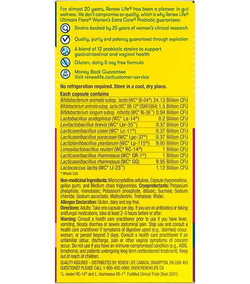 RenewLife Women's Extra Care Probiotic 50Billion 30vcaps