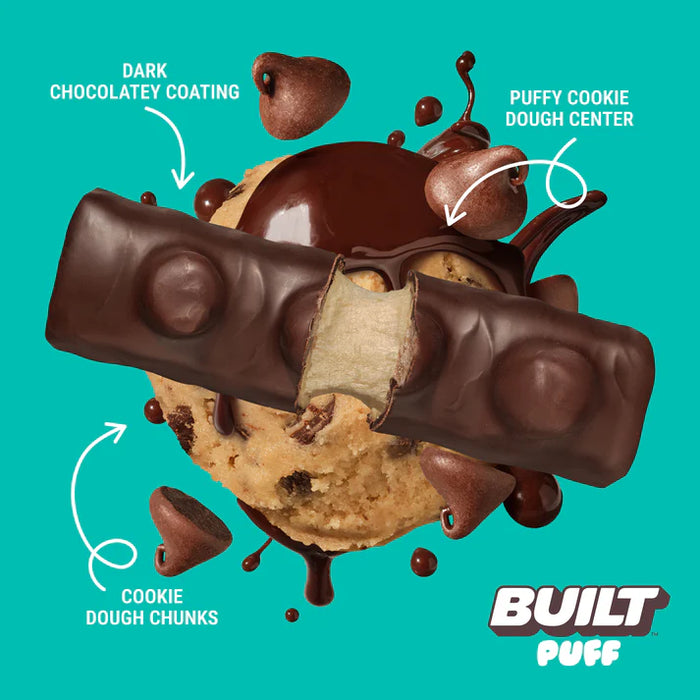 Built Bar Cookie Dough Puff – Protein Bar with Cookie Dough Marshmallow Center (40g)