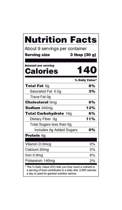 Just About Foods Sunflower Seeds Crumbs Organic - Gluten Free, Non-GMO. 284g