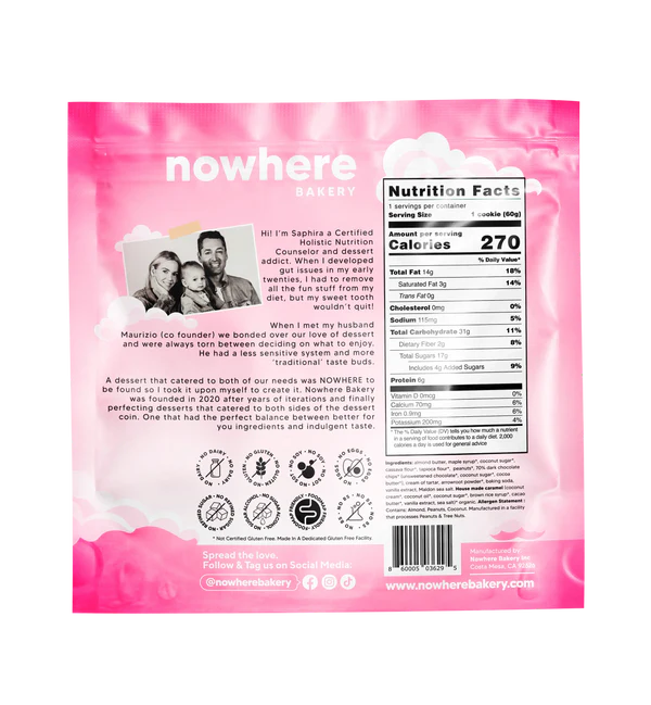 Nowhere Bakery The Candy Bar Cookie – Vegan, Gluten-Free Soft-Baked Cookie (60g)