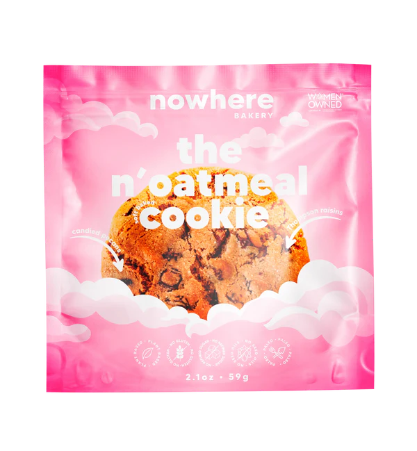 Nowhere Bakery The N'Oatmeal Cookie – Grain-Free, Vegan Soft-Baked Cookie (60g)