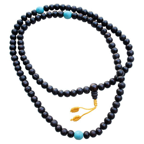 Japa Mala Prayer Beads Rosewood & Turquoise 1each