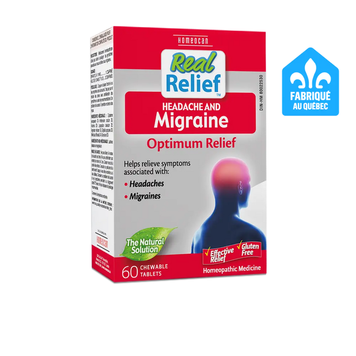 Homeocan Headache and Migraine Optimum Relief – Natural Pain Relief Formula (60 Chewable Tablets) 60chewabletabs