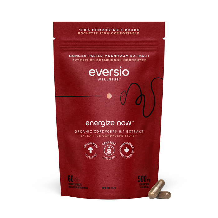 Eversio Energize Now Coryceps Organic - Cordyceps has Immunomodulating Properties and is Used in Herbal Medicine to Replenish the Lungs and Kidneys. 60vegancaps