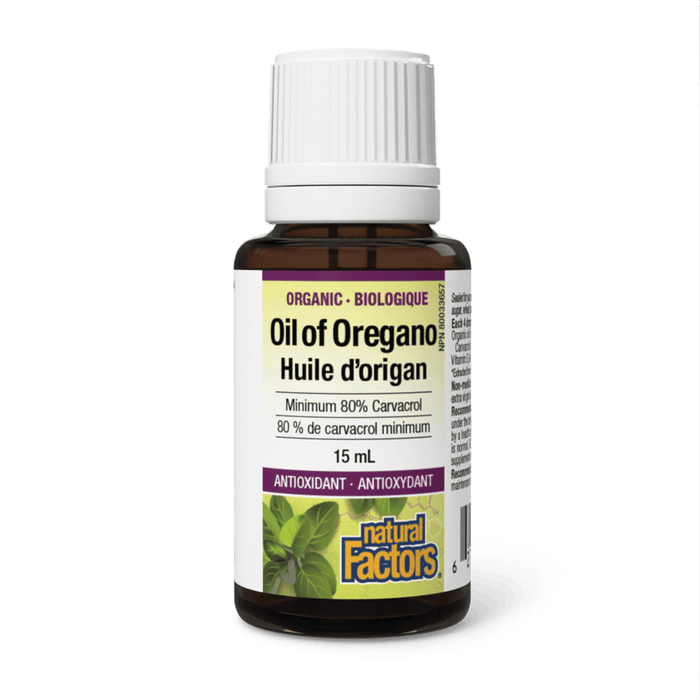 Natural Factors Organic Oil Of Oregano (Minimum 80% Carvacrol) 15ml