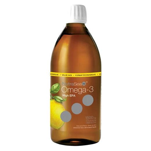 NutraSea Omega-3 High EPA Fish Oil Liquid Lemon Flavour - Clean Light Taste, Easy To Absorb, Guaren 500ml