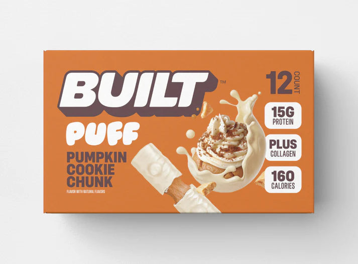 Built Puff Pumpkin Cookie Chunk – Seasonal Protein Bar, Marshmallow Texture (12x40g)