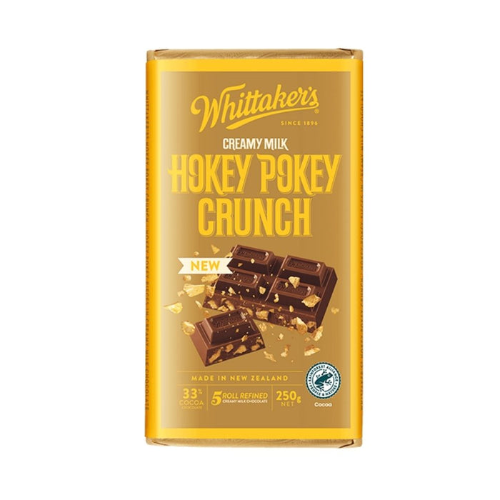 Whittaker's Creamy Milk 33% Cocoa Hokey Pokey Crunch Bar 250g