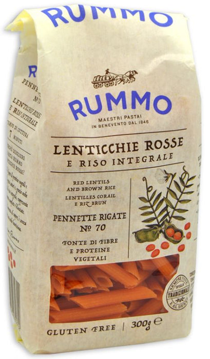 Rummo Red Lentil & Brown Rice Maccheroncelli Pasta #7 Gluten Free 300g
