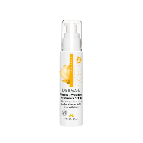 Derma-E Brightening Weightless Moisturizer Broad Spectrum SPF 45 with Rooibos, Vitamins C & E. 60ml