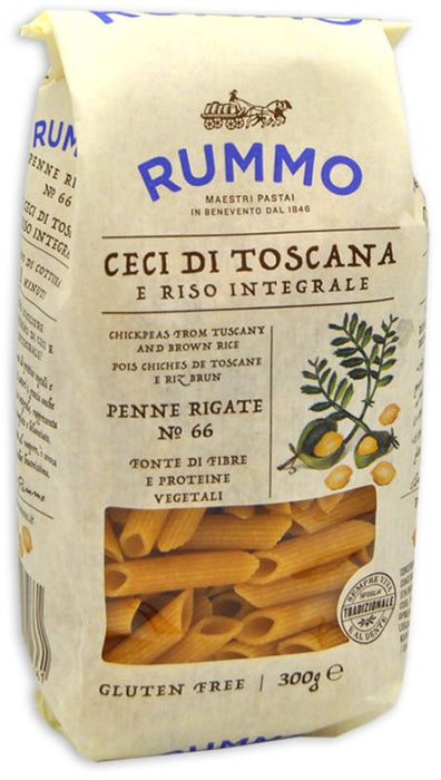 Rummo Chickpeas & Brown rice Penne Rigate #66 Pasta Gluten Free 300g