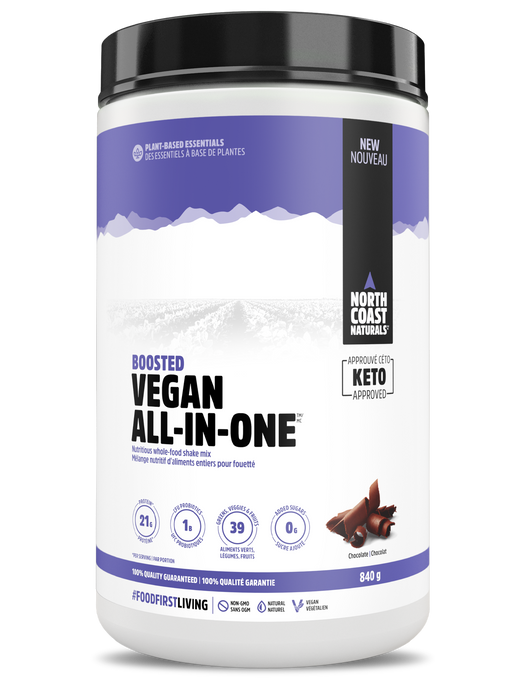 North Coast Naturals Boosted All-In-One Vegan Shake Mix Chocolate Flavour - Keto Friendly 840g