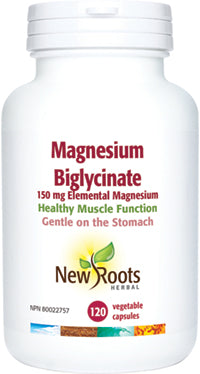 New Roots Herbal Magnesium Bisglycinate Healthy Muscle Function 120 Vegecaps