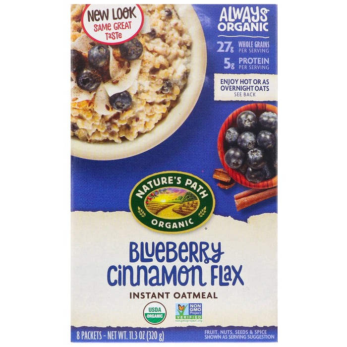 Nature's Path Organic Instant Oatmeal - Blueberry Cinnamon Flax 8 Pack