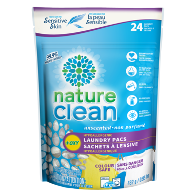 Nature Clean Unscented Hypoallergenic Laundry Pacs + Oxy 432g