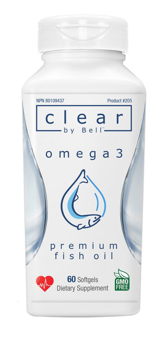Clear by Bell Omega 3 Premium Fish Oil - Anchovy  60 Softgels