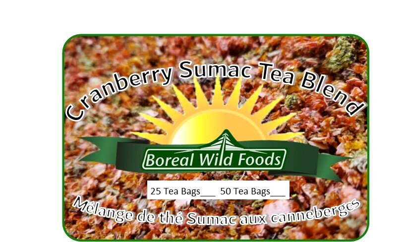 Boreal Wild Foods Cranberry Sumac Tea Blend Teabags 25teabags