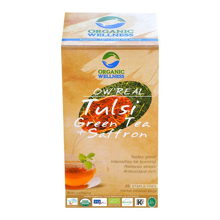 Ow'Real Tulsi Green Tea & Saffron Tea Organic 25 Tea Bags