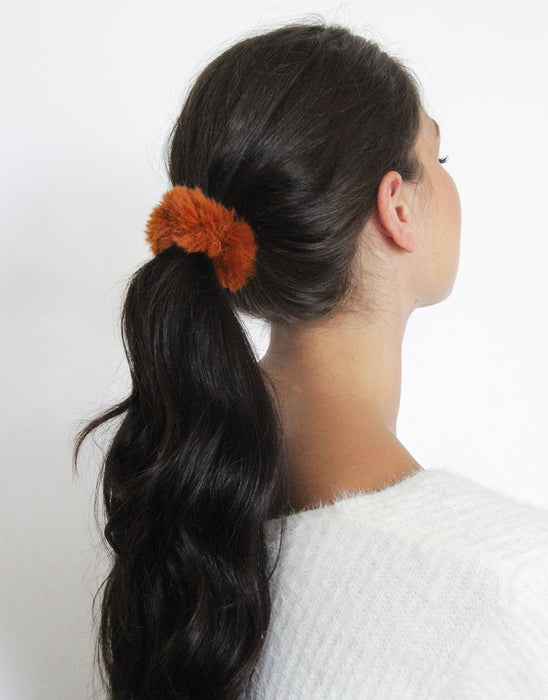 Banded Faux Fur Scrunchie All Spice