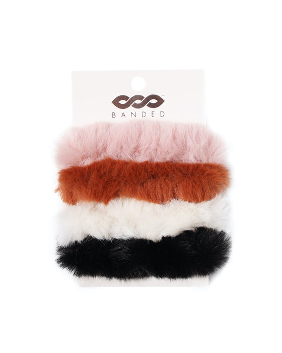 Banded Faux Fur Scrunchie All Spice