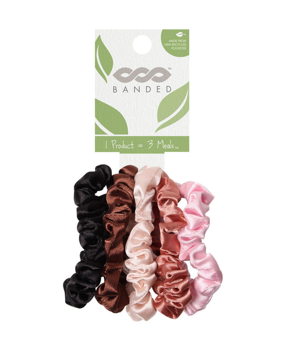Banded Skinny Recycled Scrunchies Beaches and Cream