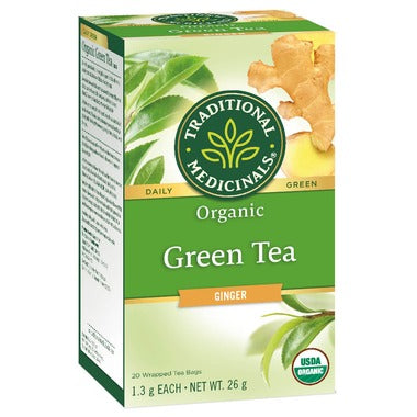 Green Tea Ginger Traditional Medicinals Teas - Organic 20 Tea Bags