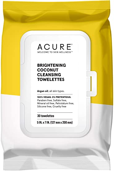 Acure Brilliantly Brightening Coconut Cleansing Towelettes 30towlettes